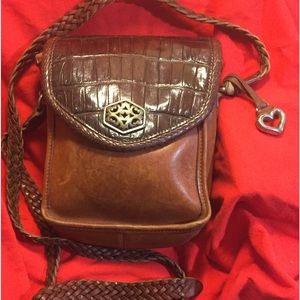 Brighton Leather Small Satchel with Braided Shoulder Strap